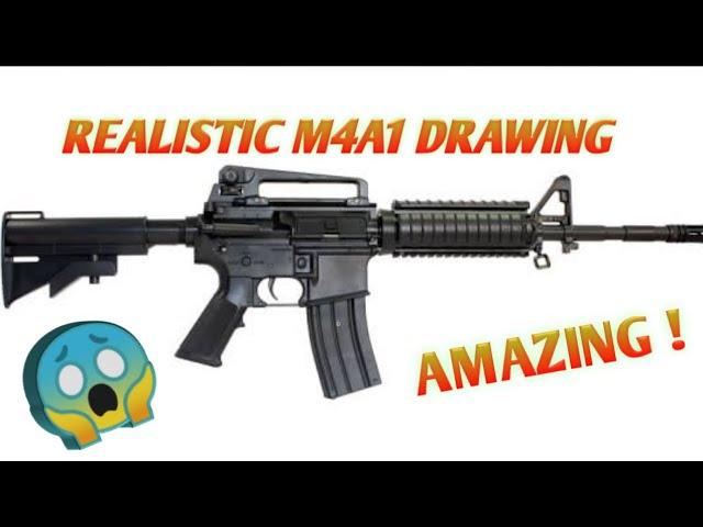 How to draw M4A1 in just 40 seconds (EASIEST WAY)