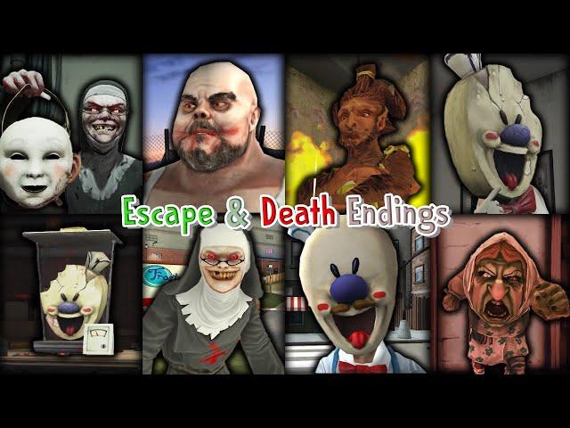 Ice Scream 1-8, Evil Nun 1-2 & The Broken Mask, Mr Meat 1-2+ - Keplerians All Escape & Death Endings