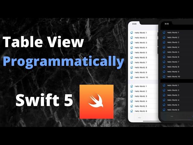 Swift 5: Create TableView Programmatically (Xcode 11, 2020) - Swift iOS Development