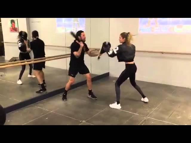 Gigi Hadid. Boxing.