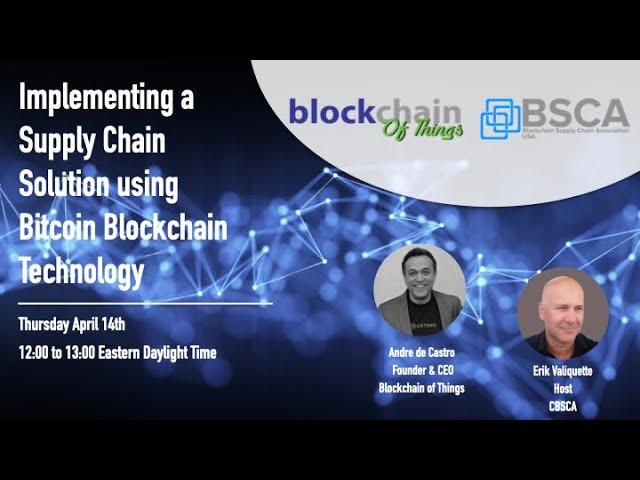 Blockchain Supply Chain Association USA webinar