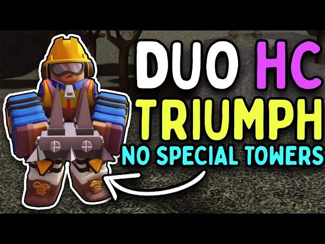 DUO HARDCORE TRIUMPH WITHOUT SPECIAL TOWERS WITH REWORKED TRAPPER | Roblox Tower Defense Simulator