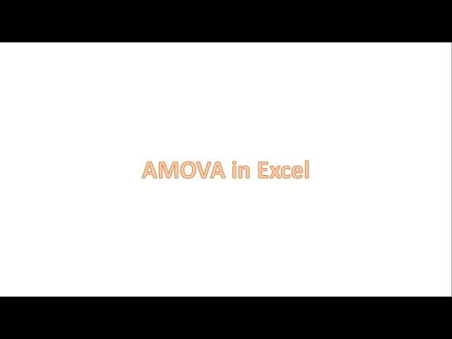 How to Calculate AMOVA in Excel using GenAlex