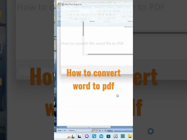 How to convert word to pdf