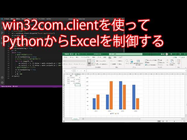 win32com.client(pywin32)を使ってPythonからExcelを制御する