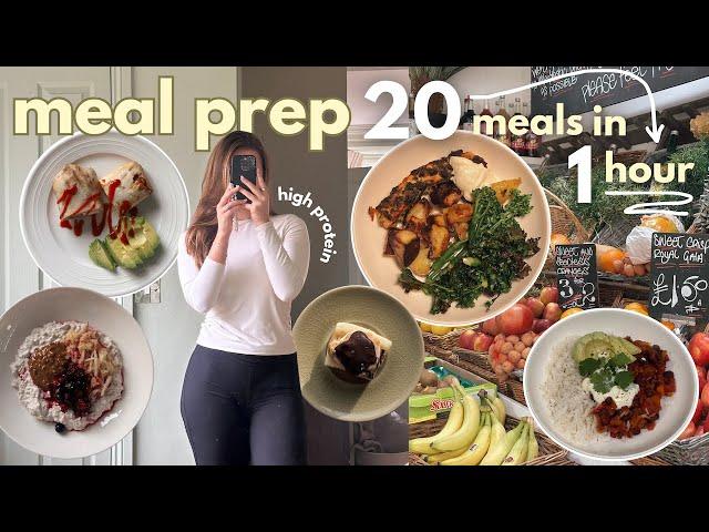 meal prep 20 MEALS IN 1 HOUR ⭐️ high protein and healthy