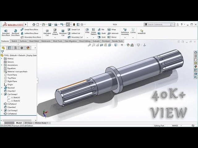 Solidworks Tutorial | Spline Shaft Design | Uses Of Swept | The Cadd