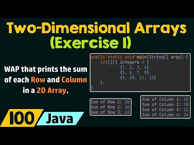 Two-Dimensional Arrays in Java (Exercise 1)