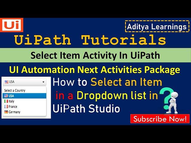 How to select item from a drop down list using UiPath | RPA LEARNERS | UiAutomation Next Activities