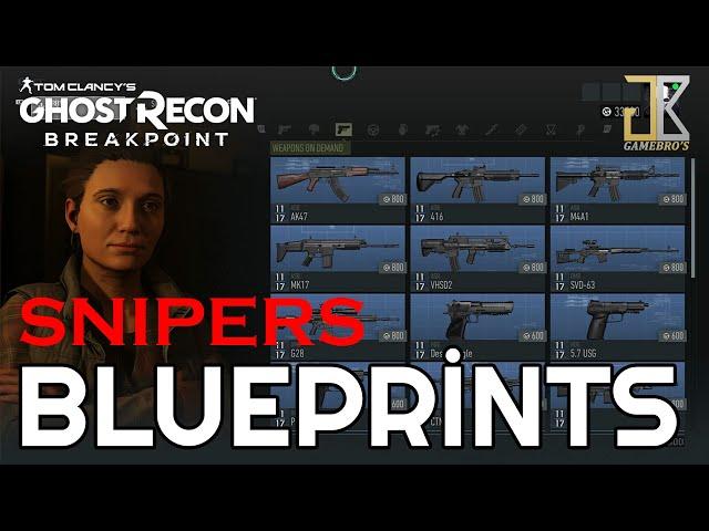 Ghost Recon Breakpoint -  ALL SNİPERS WEAPON BLUEPRINTS LOCATION