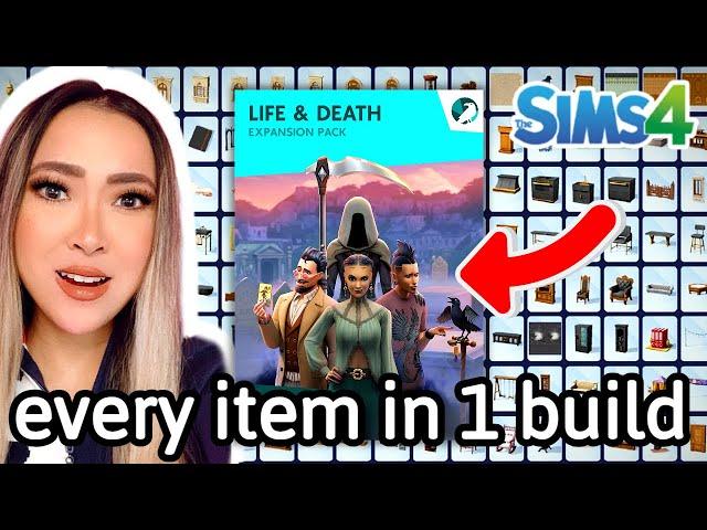 building a house with EVERY SINGLE ITEM from the Life & Death catalog in the Sims 4: build challenge