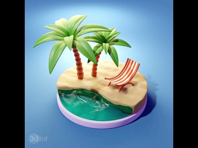 Animated Beach (Blender3D) #shorts