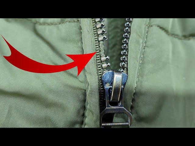 A hereditary tailor showed how to repair the lock on a jacket in just a couple of minutes