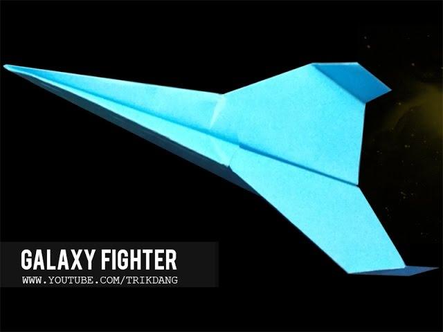 LONG DISTANCE PAPER AIRPLANE - How to make a paper airplane  that FLIES FAR | Galaxy Fighter