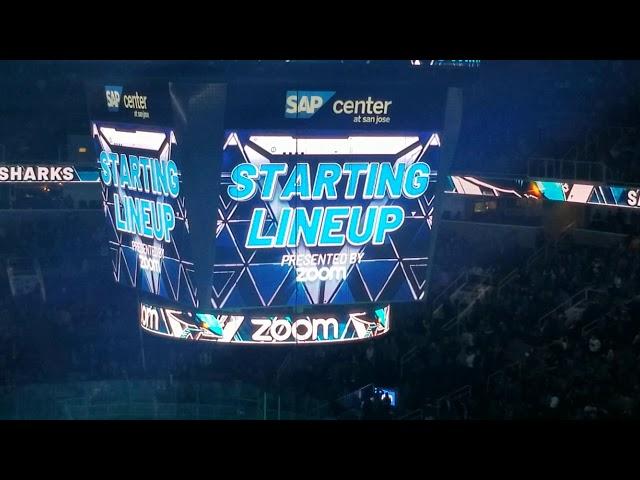 SJ Sharks intro vs Columbus 1/9/20