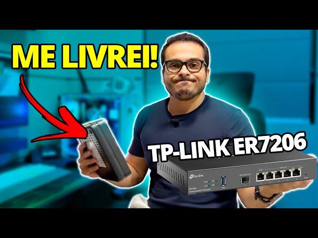 ME LIVREI DO MODEM DA VIVO E COLOQUEI O ROTEADOR ER7206 DA TP-LINK COM FIBRA DIRETO NELE - SFP GPON