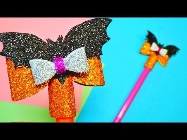 DIY Pen & Pencil Decorations Halloween | Back to School | DIY Bat Pen Decor #shorts