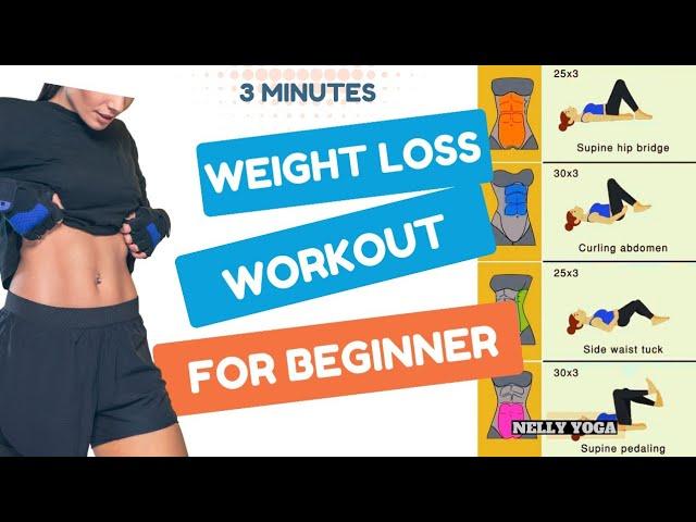 3 Minutes WEIGHT LOSS WORKOUT For BEGINNER - Challenge 2 - Nelly Yoga Shorts