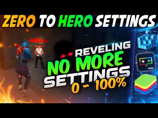 Revealing : Zero To Hero All Secret Settings For Free Fire PC Auto Headshot | Bluestacks 5 | Msi 5