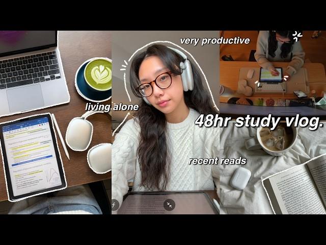 study vlog | VERY productive days in my life: lots of studying, book reviews & living alone