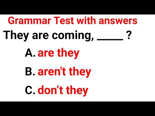 Question  Tags | Grammar Test | Grammar Quiz