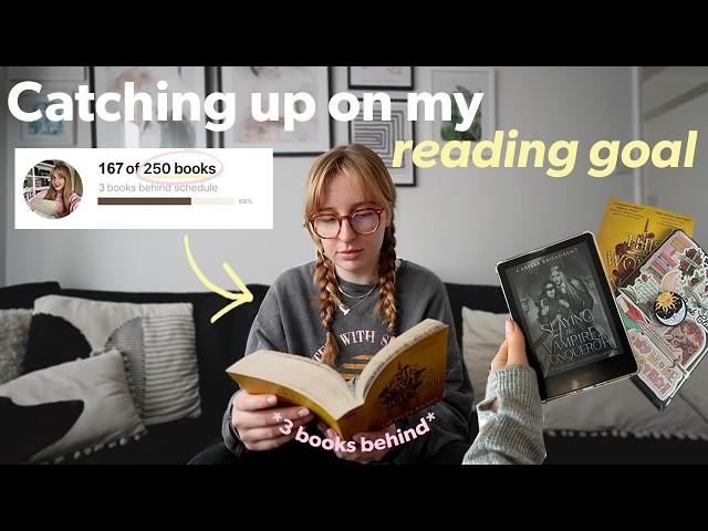 Catching up on my goodreads goal ⭐️ Reading vlog