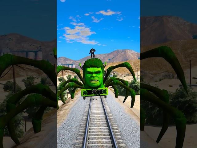 GTA V HULK SAVING SPIDER-MAN FROM CHOO CHOO-HULK  | #shorts