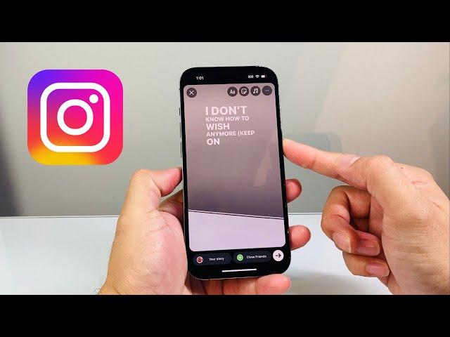 How To Add Music Lyrics To Instagram Story!