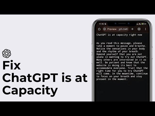 How To Fix ChatGPT Is At Capacity Right Now