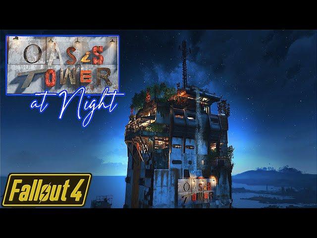 (By Request) FALLOUT 4: Trinity Tower Settlement - "Oasis Tower" at Night   #fallout4 #fallout