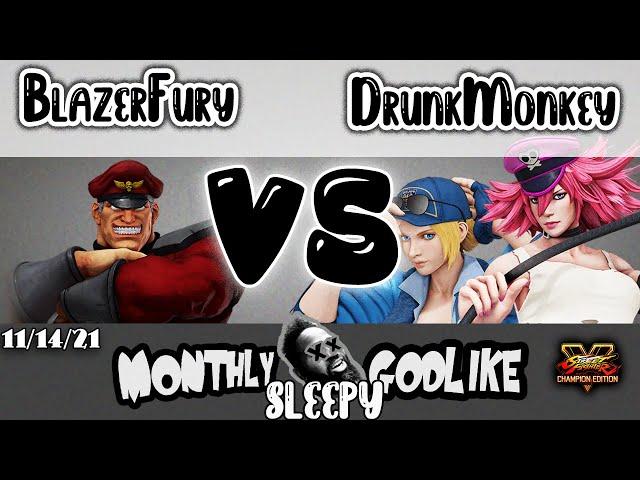 Monthly Godlike (Sleepy) - SFV - RxG | BlazerFury (M Bison) vs RxG | DrunkMonkey (Lucia & Poison)