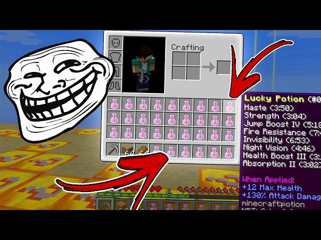 Minecraft CUBÃO : LUCKY POTION INFINITA!!  (MINECRAFT TROLL)