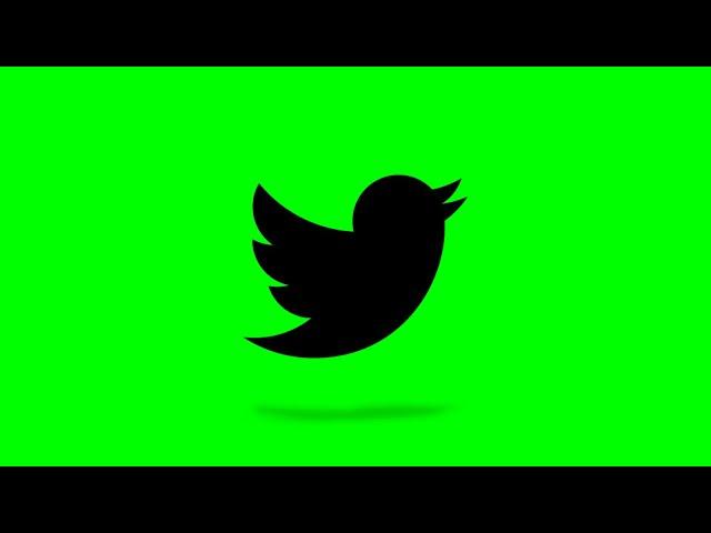 Spinning Black Twitter Logo Green Screen Loop Animation free HD 1080 new 2022