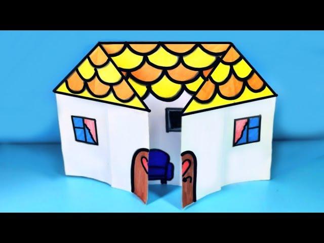  How to make a folding origami house from 1 sheet of A4 paper with your own hands