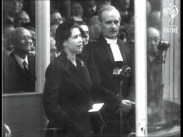 Queen Launches New Royal Yacht "Britannia" (1953)