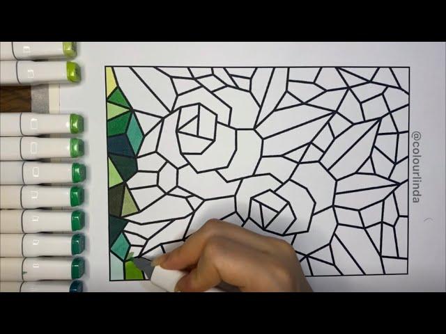 ROSES MOSAIC  | ASMR & COLOURING VIDEO  | RELAXING video | Deep sleep | Stress releaf