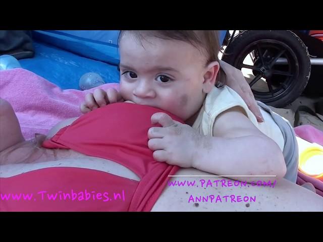 Tandem Breastfeeding on the beach How to feed a Twin