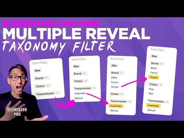 Super Elementor Taxonomy Filter Hack - Multiple Select & Child Reveal