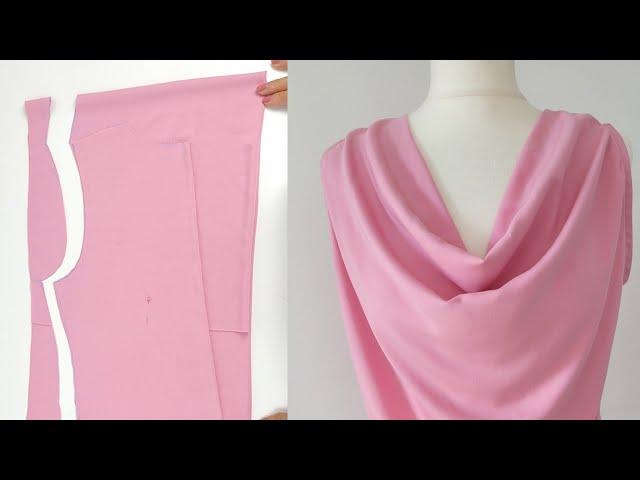  The easiest way to sew Cowl Neck Top | Waterfall Blouse | Sewing Tips and Tricks for Beginners