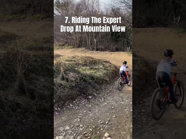 Riding the expert drop at Mountain View Bike Park!! #mtb #mountainbike #mountainview #bikepark