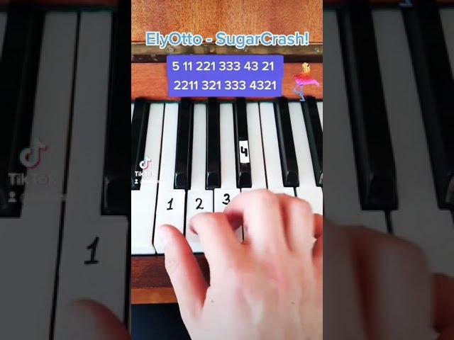 Обучалка на ElyOtto - SugarCrash on Piano EASY!!!