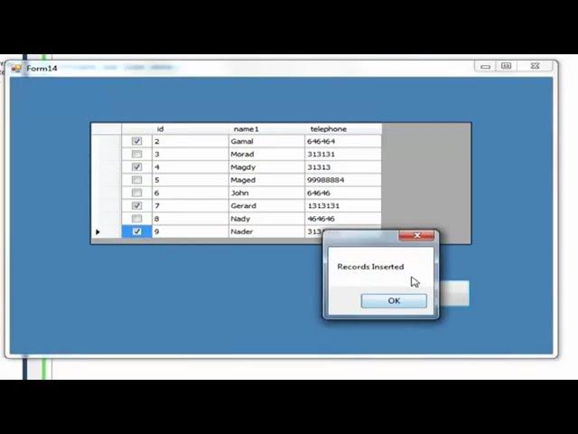 Visual Basic.Net: Insert Checked rows from DataGridView to Access Database with source code