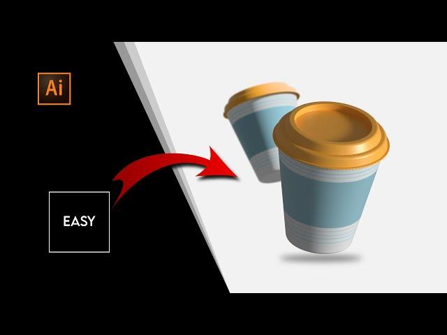 Create 3D Paper Coffee Cup in Adobe Illustrator Tutorial