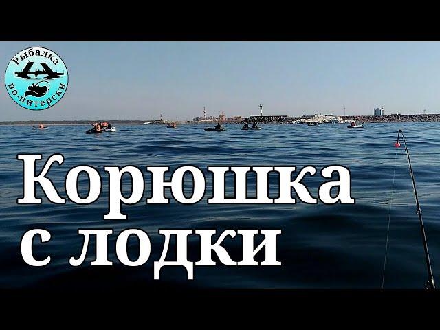 Ловля корюшки с лодки.