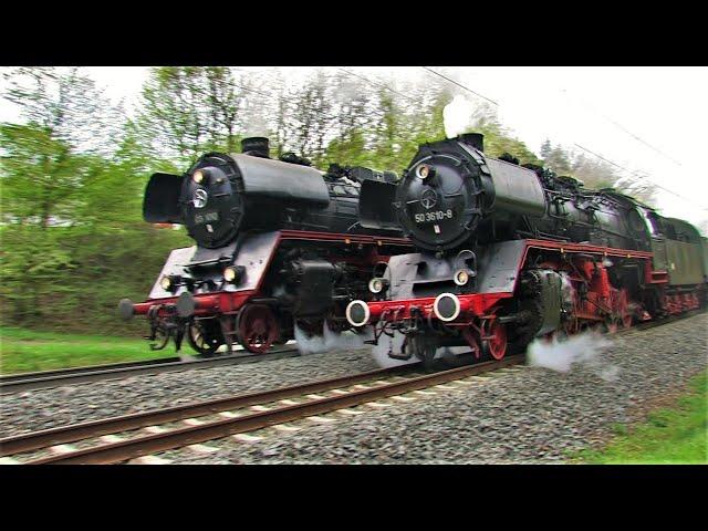 Unique steam locomotive parallel journeys | Steam locomotive meeting Bebra 2012