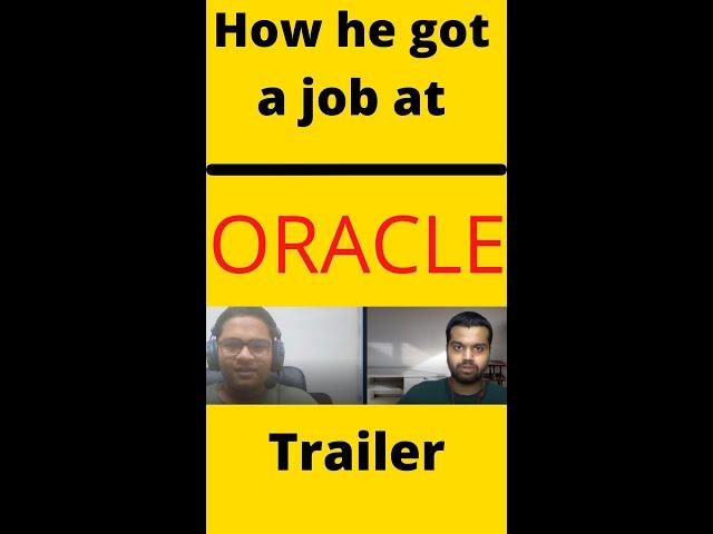 Journey to Oracle ⭐ - Video Trailer | Software Engineering Job | #shorts #oracle #jobs #career