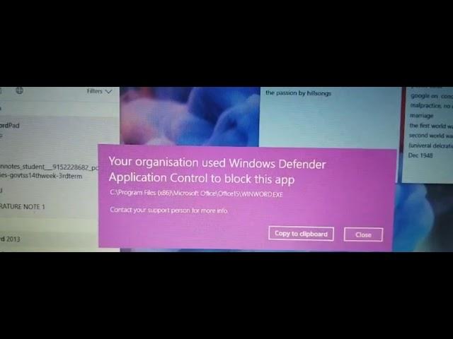 Resloved: Your organisation used windows defender application control to block  app