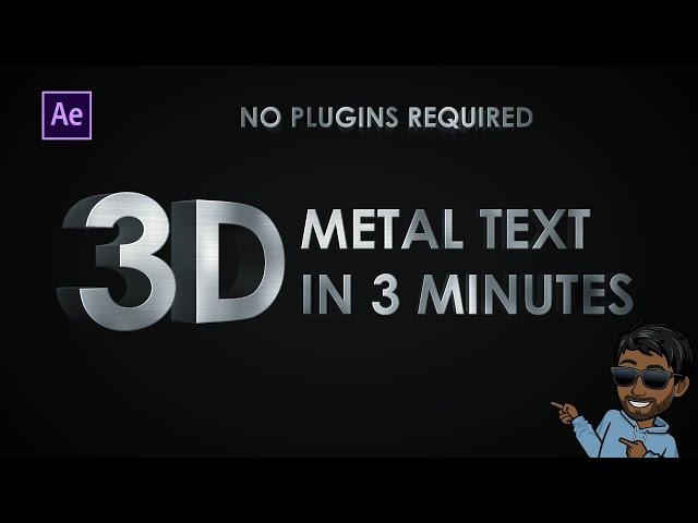 3D Metal Text in 3 Minutes using no plugins || After Effects Tutorial