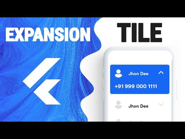 Flutter ExpansionTile Widget - Expand Tile