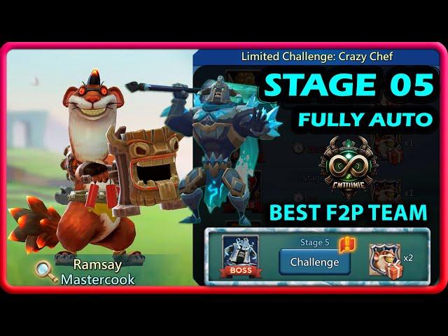 Limited Challenge Crazy Chef Stage 5 Fully Auto | Mastercook Stage 5 F2P Fully Auto | Lords Mobile